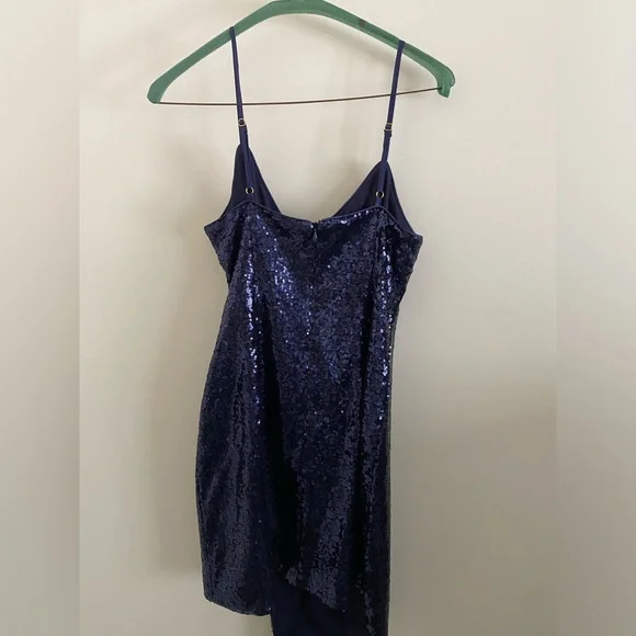 Lulu’s Disco Nights Navy Blue Sequin Bodycon Mini Dress Size Small - Picture 7 of 9